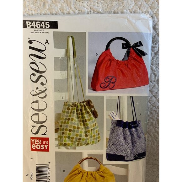 McCall's Misses Handbag Sewing Pattern B4645 - Picture 3 of 9